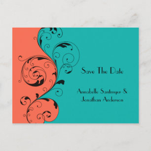 Postal De Anuncios Los remolinos negros verde azulados anaranjados