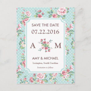 Postal De Anuncios Los rosas del vintage ahorran la fecha