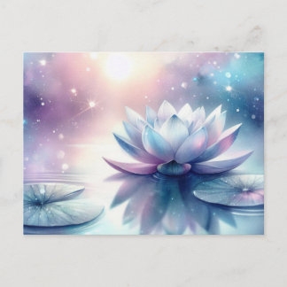 Postal De Anuncios Loto Celestial Flor de Agua Bloom Espiritual Cósmi