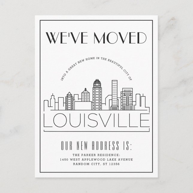 Postal De Anuncios Louisville Modern Deco | Cambio de Dirección (Anverso)