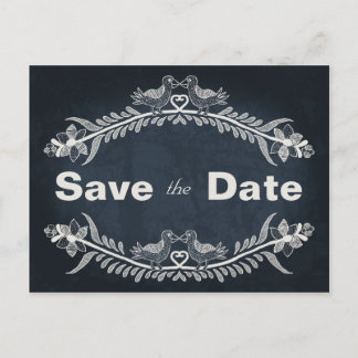 Postal De Anuncios Love Bird Vines, salva la fecha