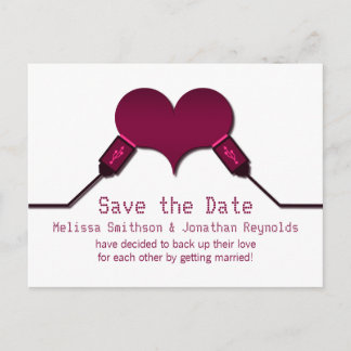 Postal De Anuncios Love Connection USB Save the Date, Fuchsia