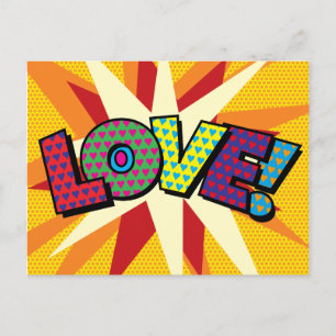 Postal De Anuncios LOVE Fun colorida tipografía moderna