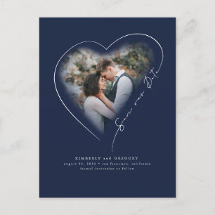 Postal De Anuncios Love Heart Elegant Minimal Guardar La Foto De Fech