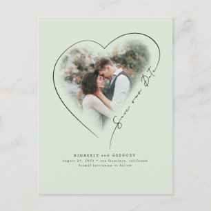 Postal De Anuncios Love Heart Elegant Minimal Guardar La Foto De Fech