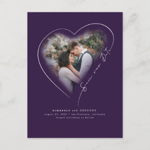 Postal De Anuncios Love Heart Elegant Minimal Save The Date Photo