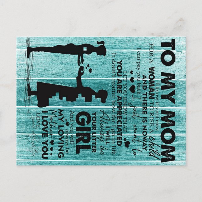 Postal De Anuncios Lovely Quotes To My Mom | Gift For Mother (Anverso)