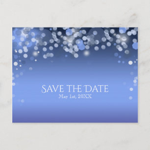 Postal De Anuncios Luces Azules Invernal Boda de Invierno Guárdala la