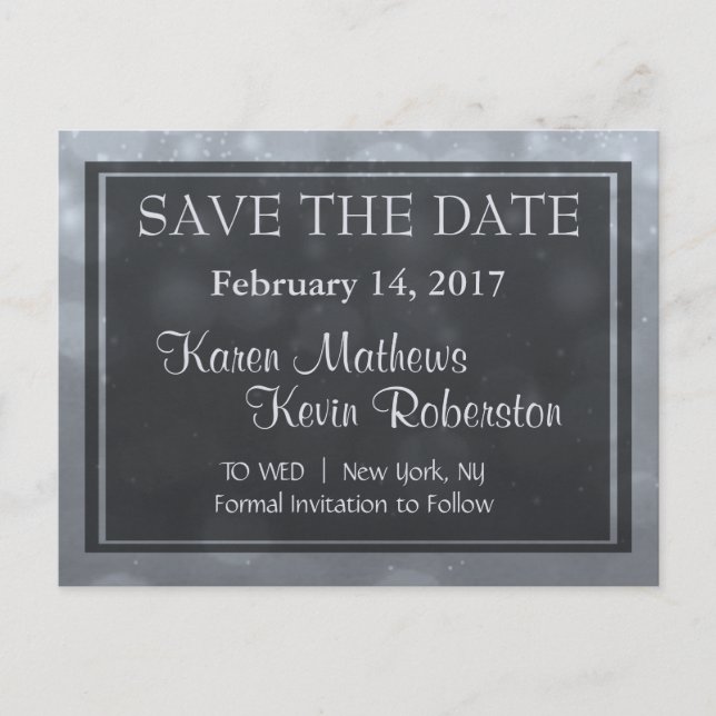 Postal De Anuncios Luces Bokeh Plateadas (Anverso)