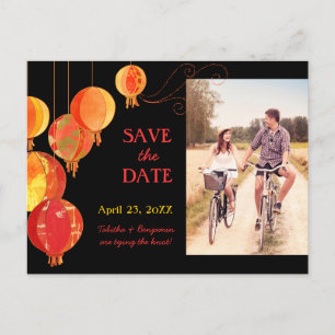 Postal De Anuncios Luces Colgantes de Bodas Foto Save the Date