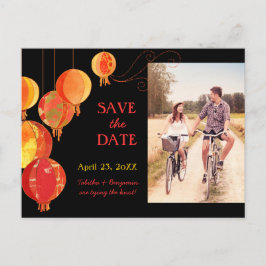 Postal De Anuncios Luces Colgantes de Bodas Foto Save the Date