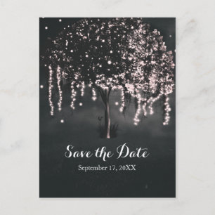Postal De Anuncios Luces de árbol musgoso de noche rústica para guard