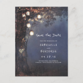 Postal De Anuncios Luces de árbol rústico y frasco de albañil para sa