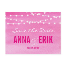Luces de Cadena de Acuarela de Fuchsia Save The Da