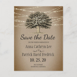 Postal De Anuncios Luces de Cadena de Árbol Rústico Arraigadas en el 