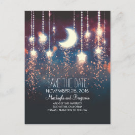 Postal De Anuncios luces de cadena estrellas de luna románticas guard