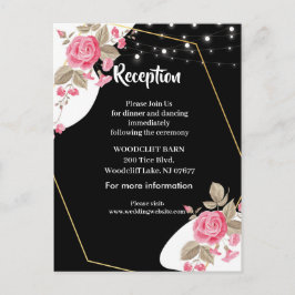 Postal De Anuncios Luces de cadena florales rosadas de elegancia mode