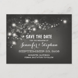 Postal De Anuncios luces de cadena románticas en blanco y negro guard