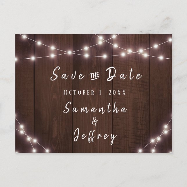 Postal De Anuncios Luces de cadena rusticas salvan al Boda de fechas (Anverso)
