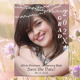 Postal De Anuncios Luces de Cuerda Brillantes Graduación Moderna