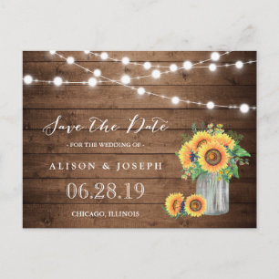 Postal De Anuncios Luces de Cuerda de Girasoles Rústicos Guarde la Fe