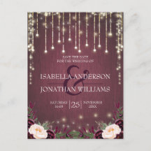 Luces de Cuerda de Madera Burgundy Rústicas Save t