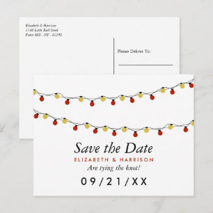 Postal De Anuncios Luces de cuerdas modernas, rojo y oro salvan la fe