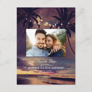 Postal De Anuncios Luces de las palmeras de sol de playa Foto Guardar