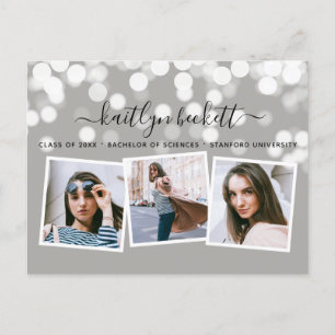 Postal De Anuncios Luces Modernas de Bokeh 3 Foto Graduación