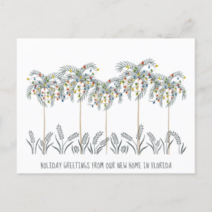 Postal De Anuncios Luces Navideñas en Palmeras en Vacaciones