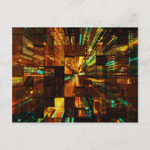 Postal De Anuncios Luces nocturnas de la Ciudad de la Madera Moderna