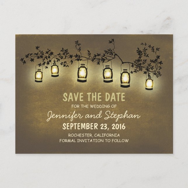 Postal De Anuncios luces nocturnas románticas - las linternas salvan  (Anverso)