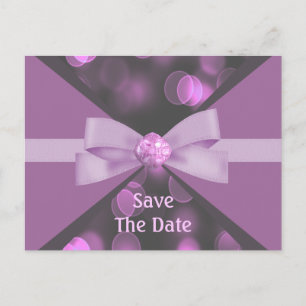 Postal De Anuncios Luces rosadas de boquilla rosada, Boda Ribbon & Bo