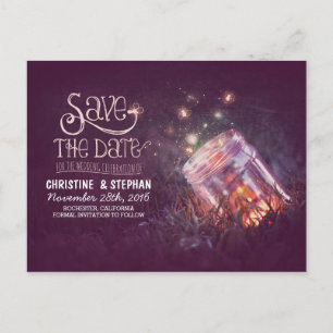 Postal De Anuncios luciérnagas mason jar rústico romántico salva la f