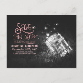 Postal De Anuncios luciérnagas mason jar rústico romántico salva la f