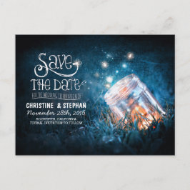 Postal De Anuncios luciérnagas mason jar save the date rústico románt