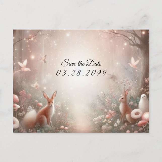 Postal De Anuncios Luminoso reino forestal de espuma y florecimiento (Anverso)