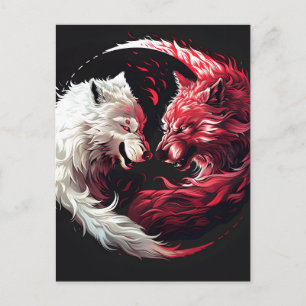 Postal De Anuncios Luz Espíritu Animal Fantasía Lobo Sombra