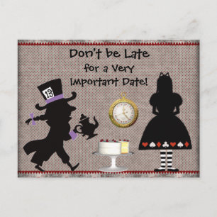 Postal De Anuncios Mad Hatter Tea Fiesta Guardar la fecha Baby Shower
