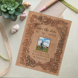 Postal De Anuncios Madera con aspecto rústico Flor silvestre Foto de 