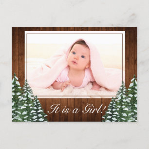 Postal De Anuncios Madera de nieve y bosque bebé bebé bebé bebé bebé