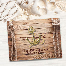 Postal De Anuncios madera del muelle del barco ancla de playa nautico