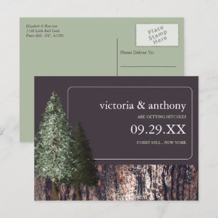 Postal De Anuncios Madera y corteza, boda rústica salva la fecha