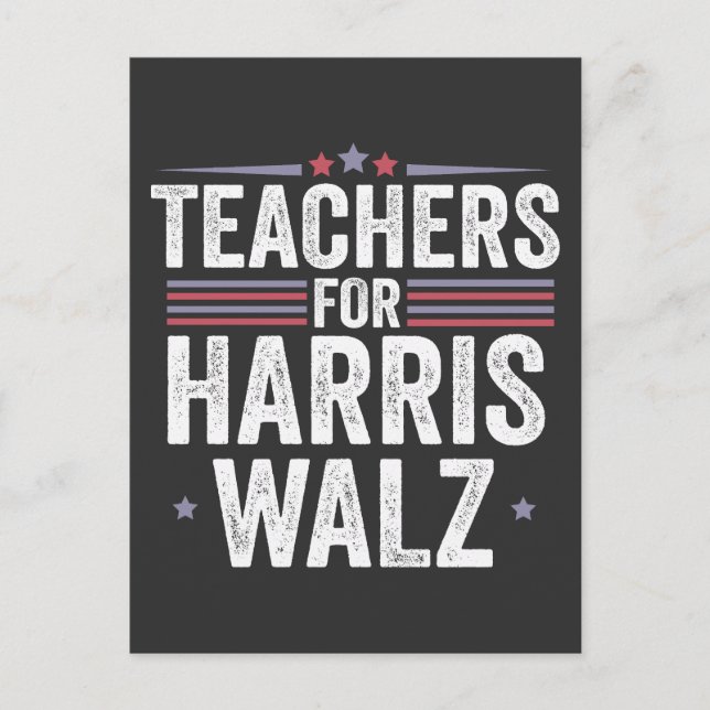 Postal De Anuncios Maestros por Harris Walz 2024 Elecciones Kamala Ti (Anverso)