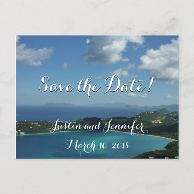 Postal De Anuncios Magens Bay, St. Thomas Boda Save the Date (Anverso)