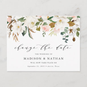 Postal De Anuncios Magnolia Cambio de Fecha Posposición de Boda