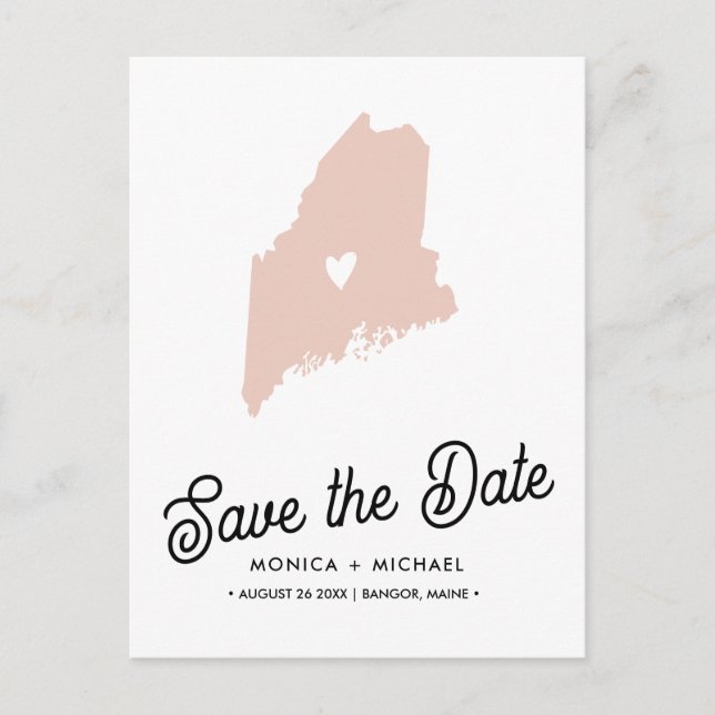 Postal De Anuncios ¡MAINE State Destination Wedding CUALQUIER COLOR! (Anverso)