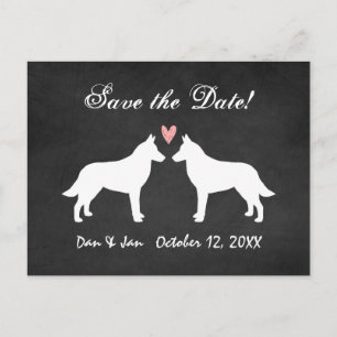 Postal De Anuncios Malinois Belga Pizarra Boda Guardar la Fecha