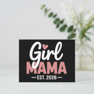Postal De Anuncios Mamá de niña Est 2026 Revelación de embarazo Nueva