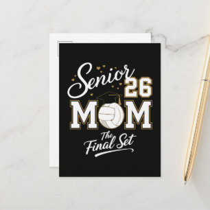 Postal De Anuncios Mamá de Senior Clase de 2026 Voleibol